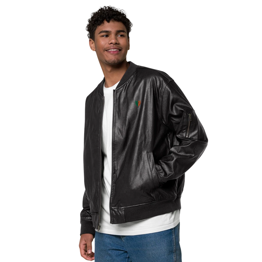 Threadfast Apparel Faux Leather Bomber Jacket (Embroidered) product image (4)