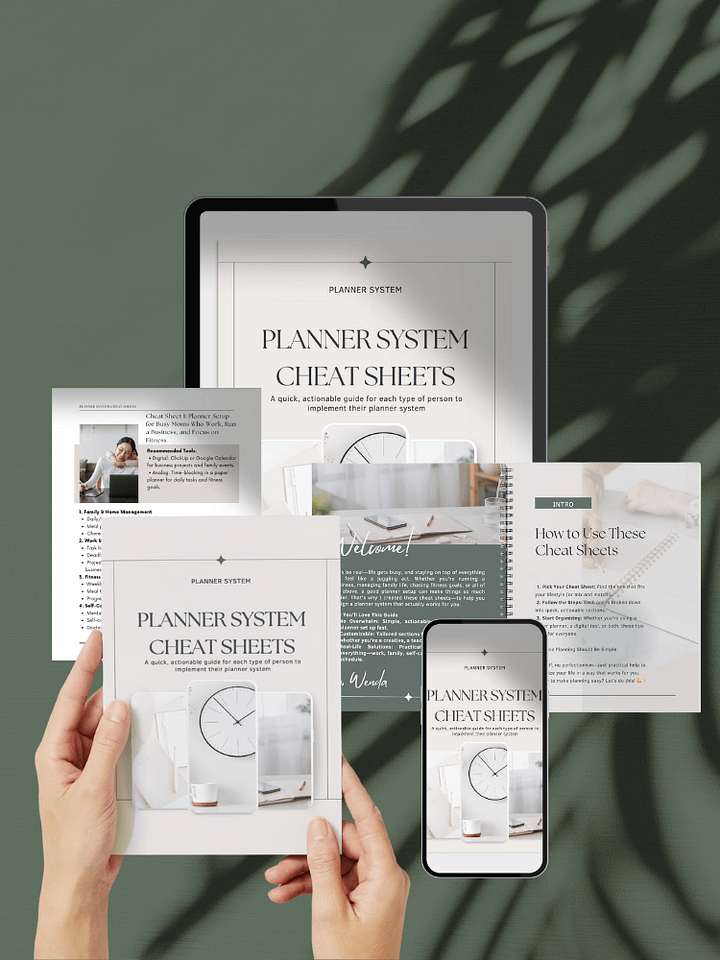 Planner System Cheat Sheets product image (1)