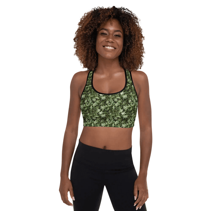 PADDED SPORTS TOP WITH DARK GREEN CAMO PATTERN product image (2)