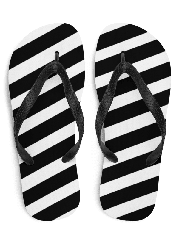 Black & White Stripes Flip Flops product image (1)