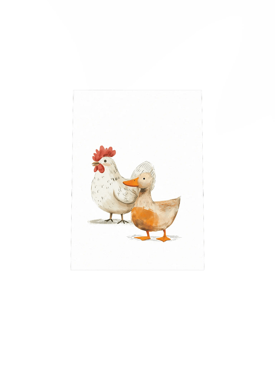Cute Chicken and Duck Nursery Print product image (5)