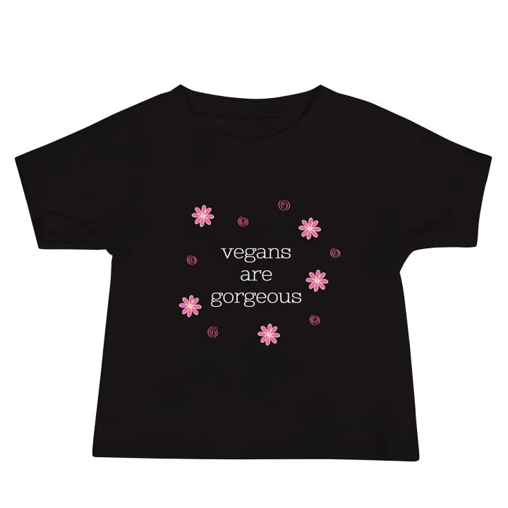 “Vegans Are Gorgeous” Black T-Shirt for Kids product image (1)
