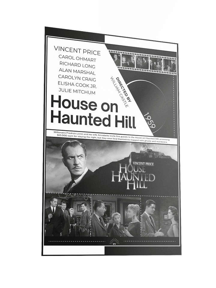 House on Haunted Hill with Vincent Price and Carol Ohmart 1959 | Movie Poster | 12x18 Wall Art product image (2)