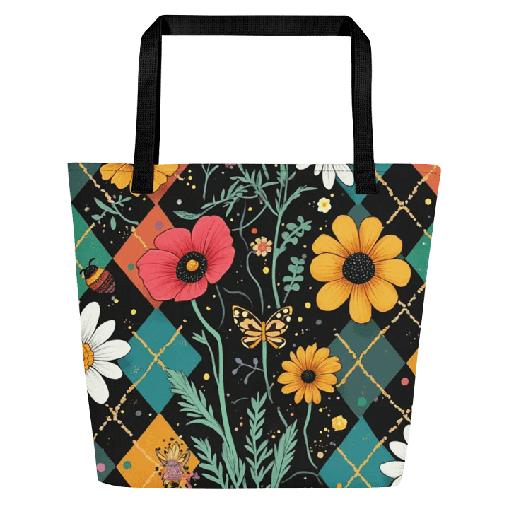 Blossoms Floral Tote Bag With Pocket #713 product image (1)