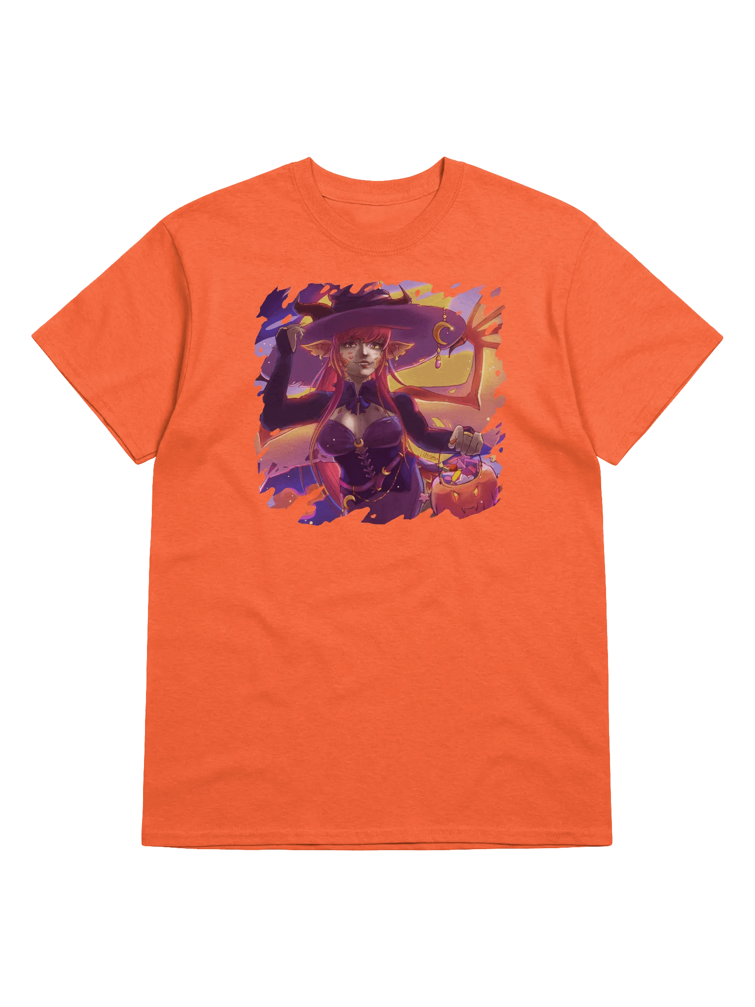 CosmicChroma Vtuber Halloween - Spooky Witch - Colorful Gildan T-Shirt - Art by CosmicChroma product image (3)
