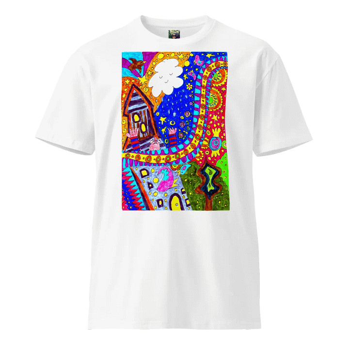 Abstract Doodle Art Golden Tower Moment Unisex T-Shirt product image (1)