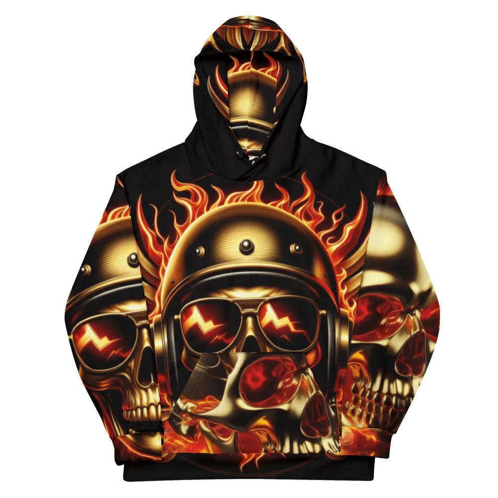 Aviator Golden Glow - Unisex Skull Hoodie #9 product image (11)