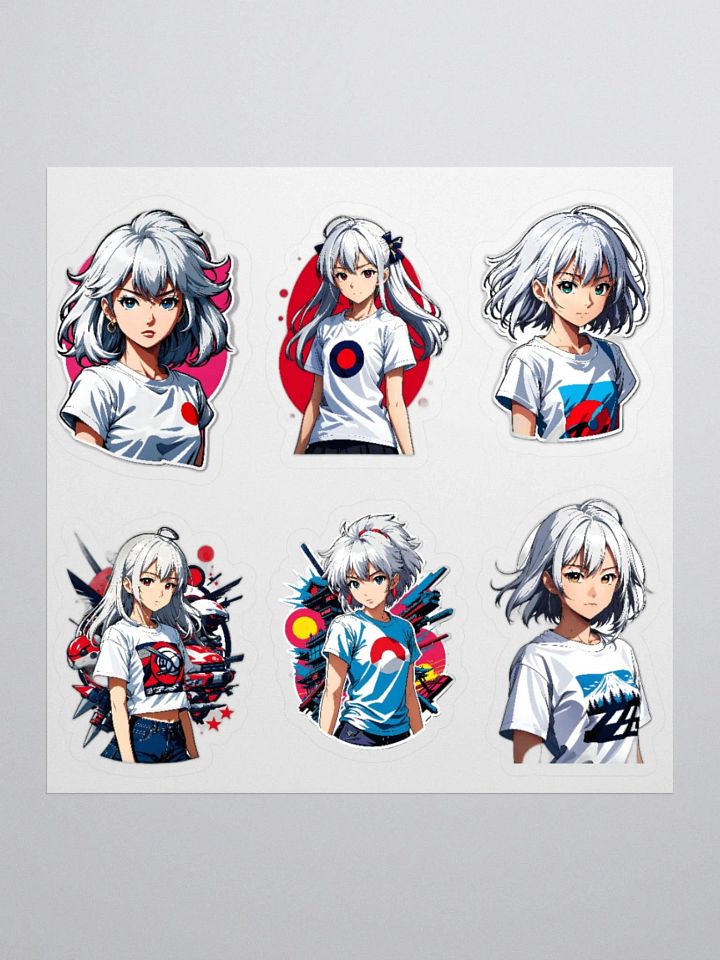 Silver-Haired Character Kiss Cut Sticker Set product image (1)