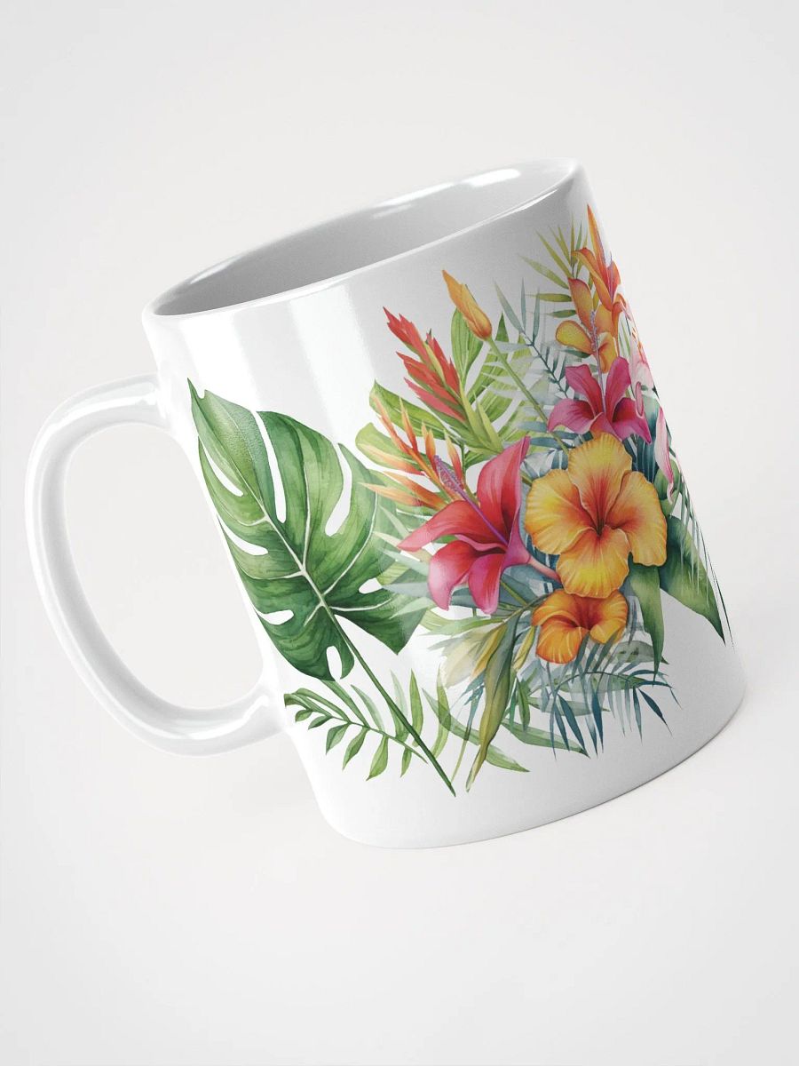 Tropical Blooms White Glossy Mug product image (3)