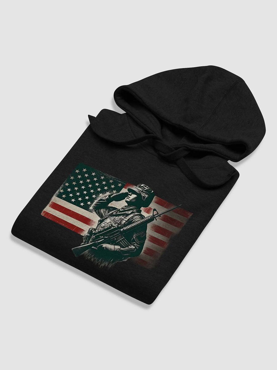 Saluting Soldier - Proud USA Patriotic Tribute Vintage Unisex Premium Hoodie product image (6)