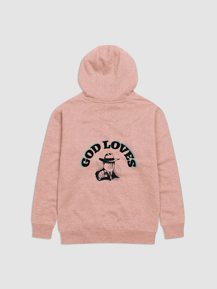 GOD LOVES YOU. Cozy Cotton Blend Unisex Hoodie product image (2)