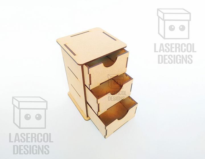 3 Drawers Desk Organizer - Laser Cut Files product image (2)