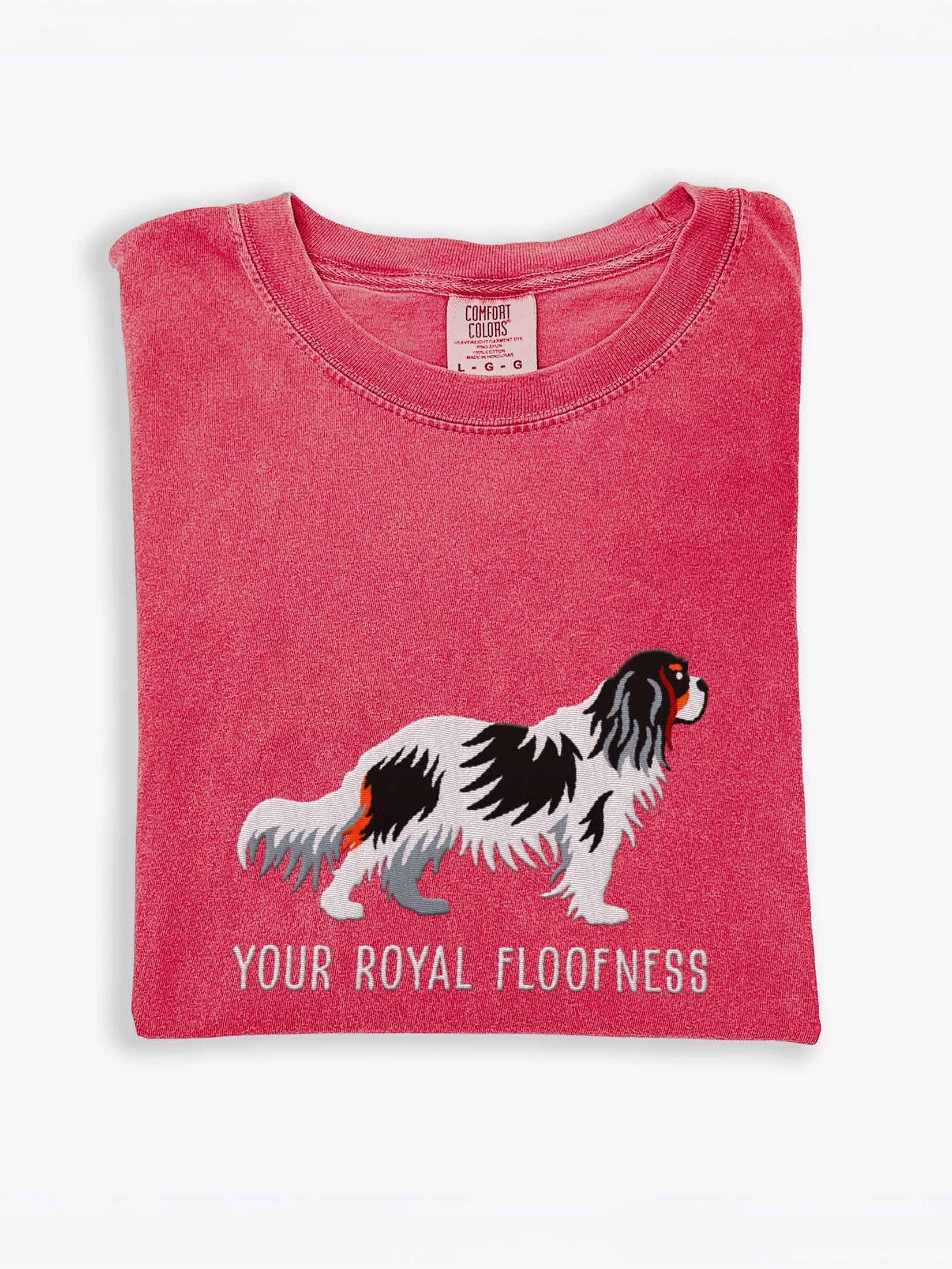 Your Royal Floofness T-Shirt(Embroidered) of a Cavalier King Charles Spaniel(Tricolor) product image (1)