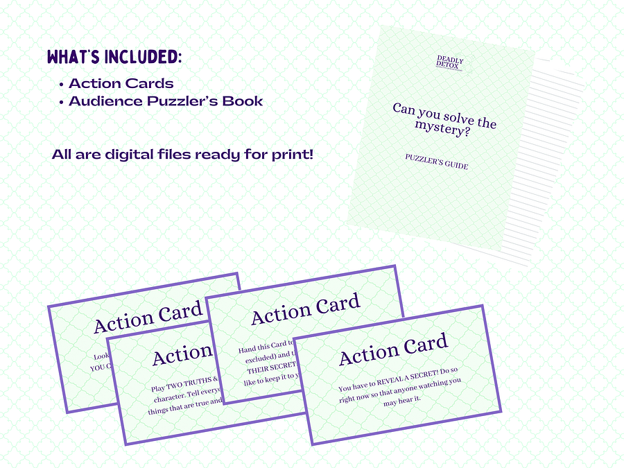 Deadly Detox - A Girls Only Spa-Themed Murder Mystery - Extracurriculars Add-On product image (2)