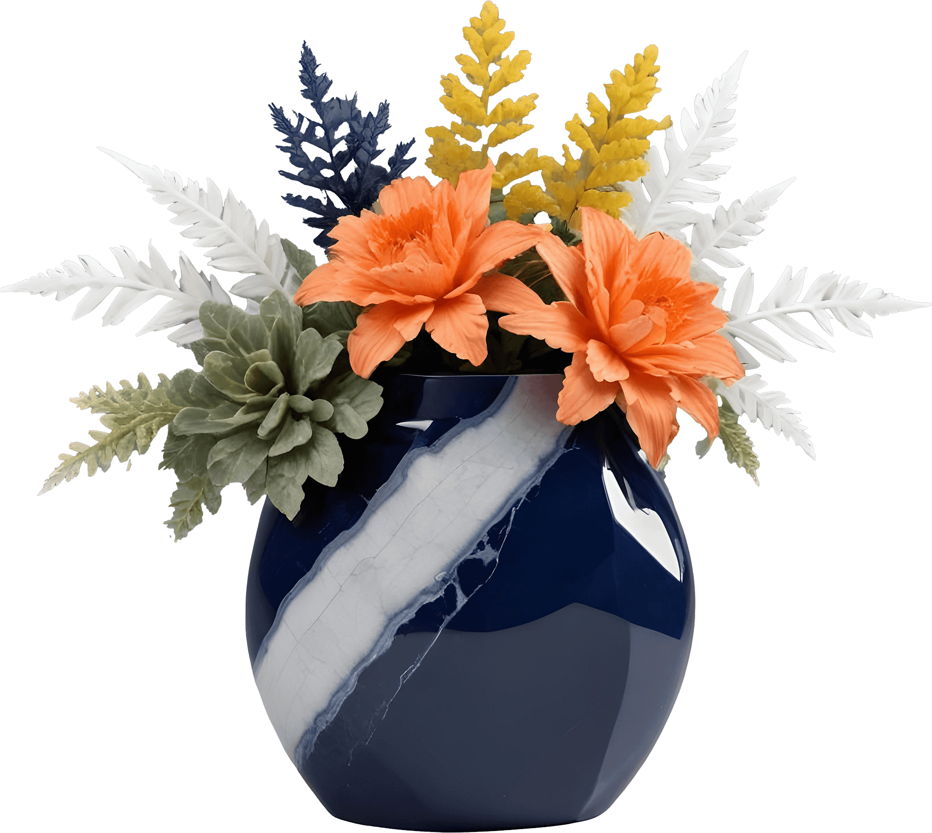 Golden Tides – Tropical Luxe Ceramic Vase PNG product image (1)