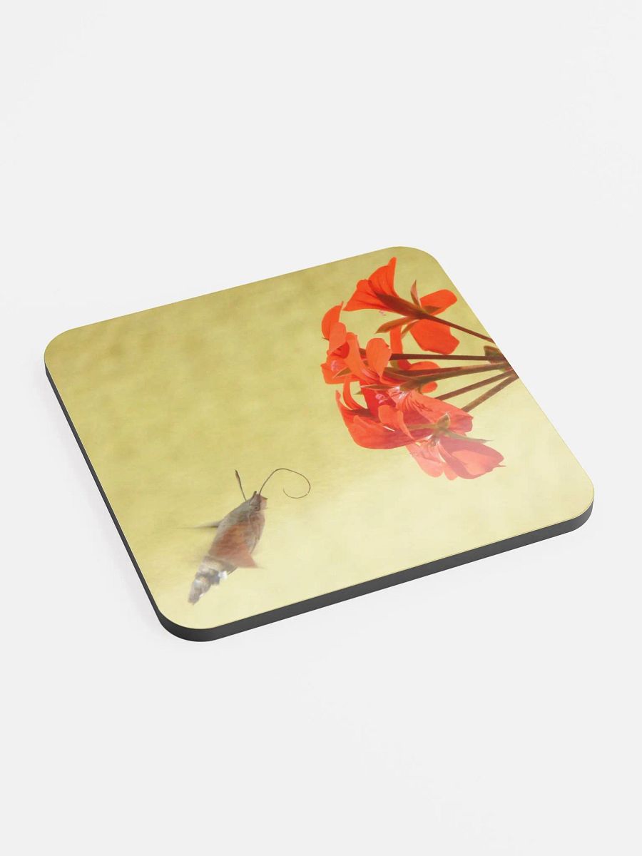 The hummingbird hawk-moth - Glossed Cork Coaster product image (2)