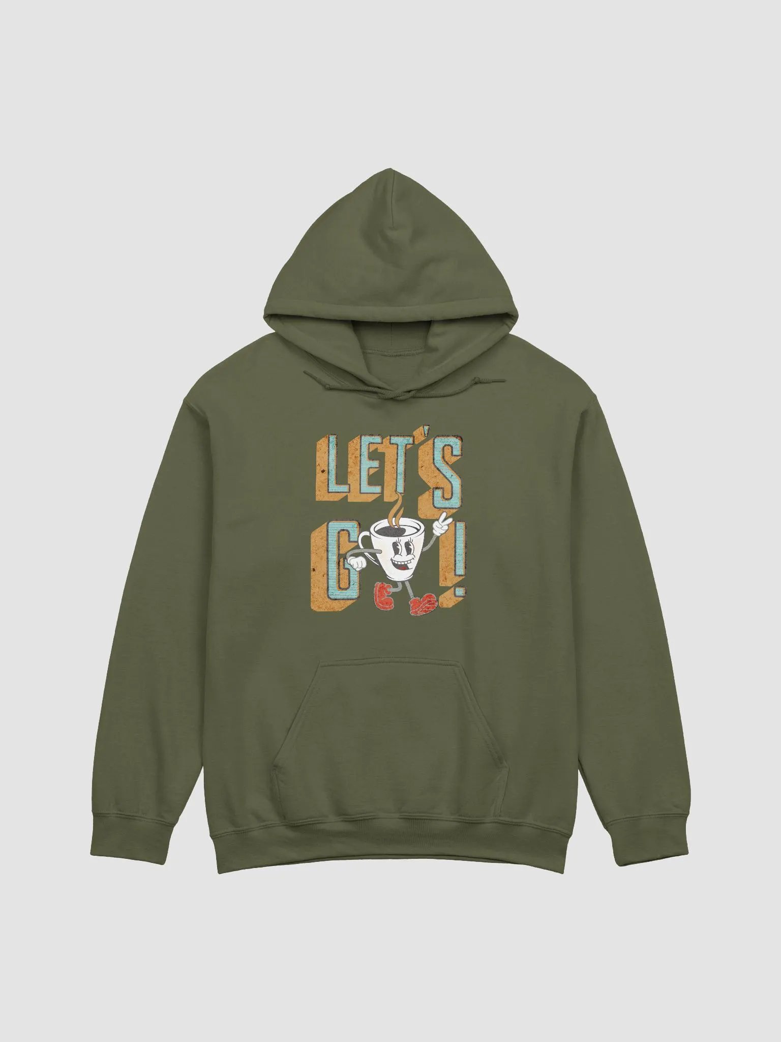 Lets Go Coffee Mascot Animated Classic Hoodie product image (13)