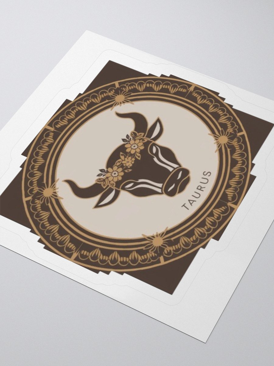 Taurus Zodiac Sticker - Bull with Floral Crown - Durable Vinyl product image (9)