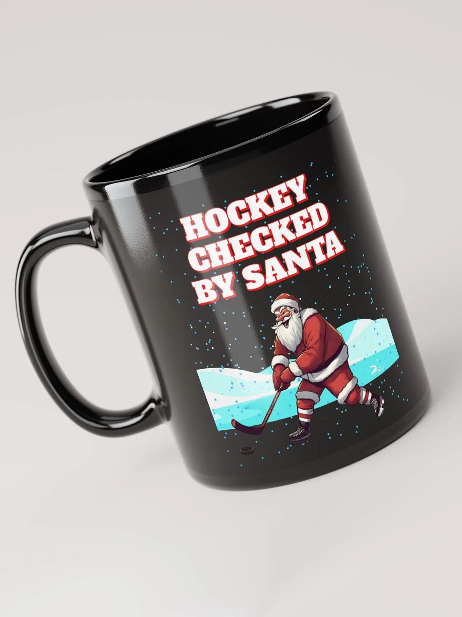 Hockey Checked By Santa Christmas Black Mug product image (6)