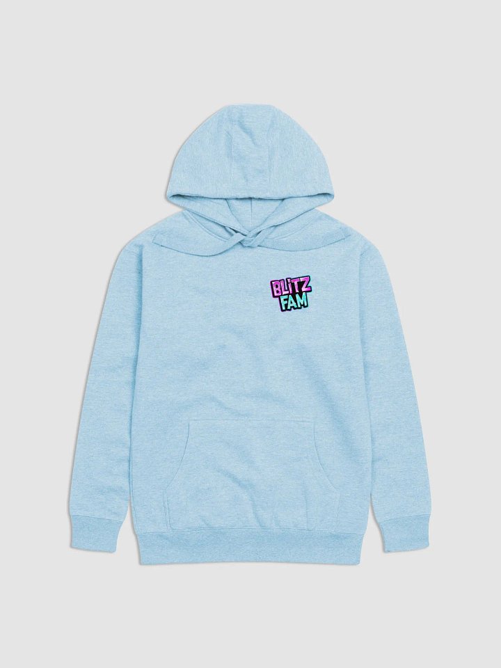 Sky Blue hoody BFam left and back logo product image (1)