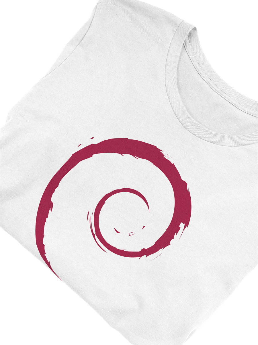T-Shirt with Debian Swirl (White Version) product image (5)