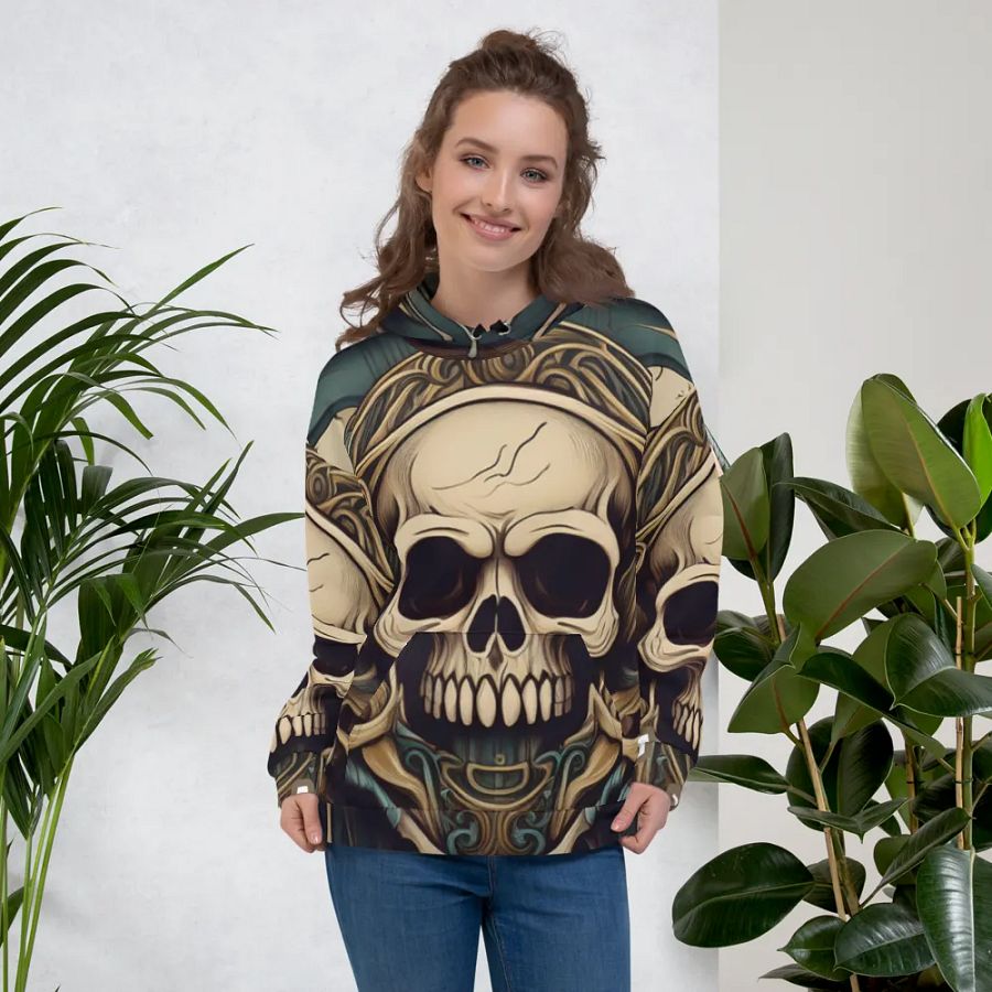 Gothic Melting Skulls Unisex Hoodie product image (3)