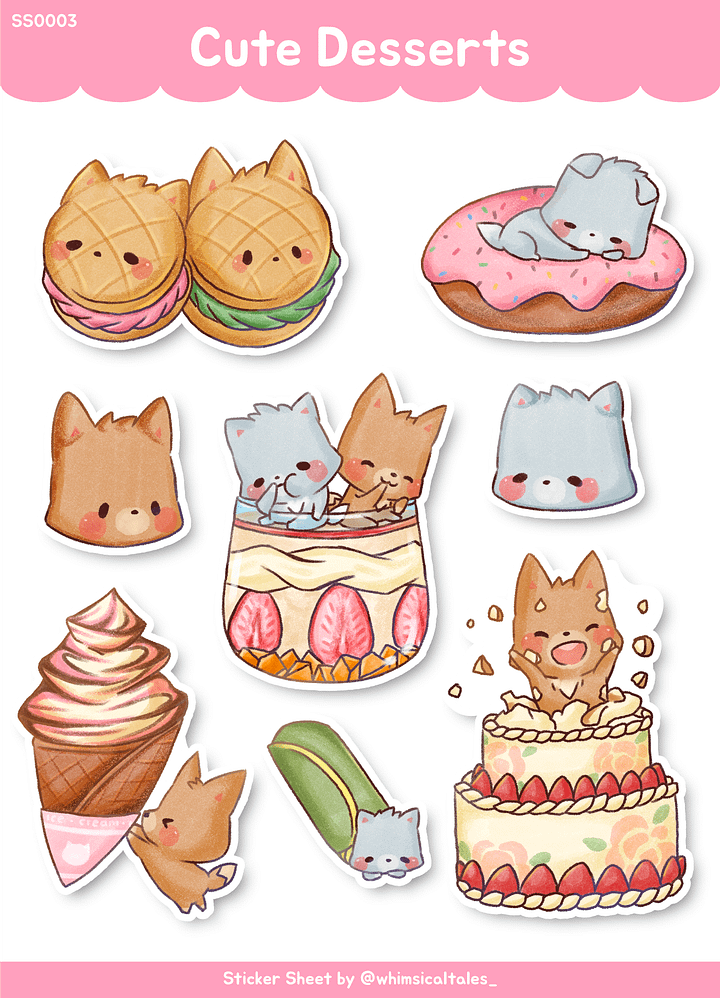 Cute Desserts | Sticker Sheet product image (1)