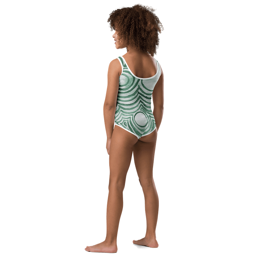 "Green Swirl" Kid's One Piece Swimsuit product image (3)