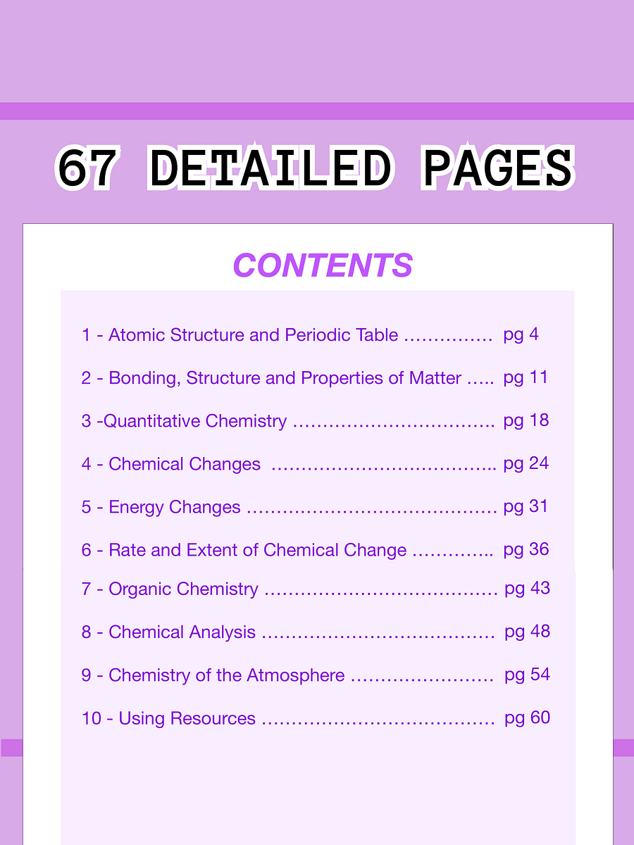 The WHOLE of AQA GCSE Chemistry Revision Notes (65+ Pages) | Revision Made Easy product image (2)