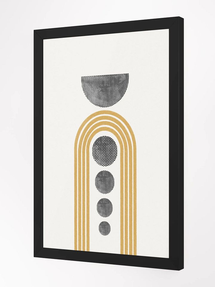 Mustard Arcs Abstract Framed Poster – Modern Wall Art with Minimalist Flair product image (2)