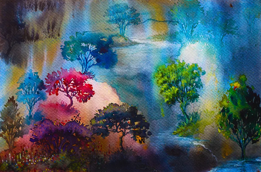 "Colorful Woods" Painting by Deni Je product image (1)
