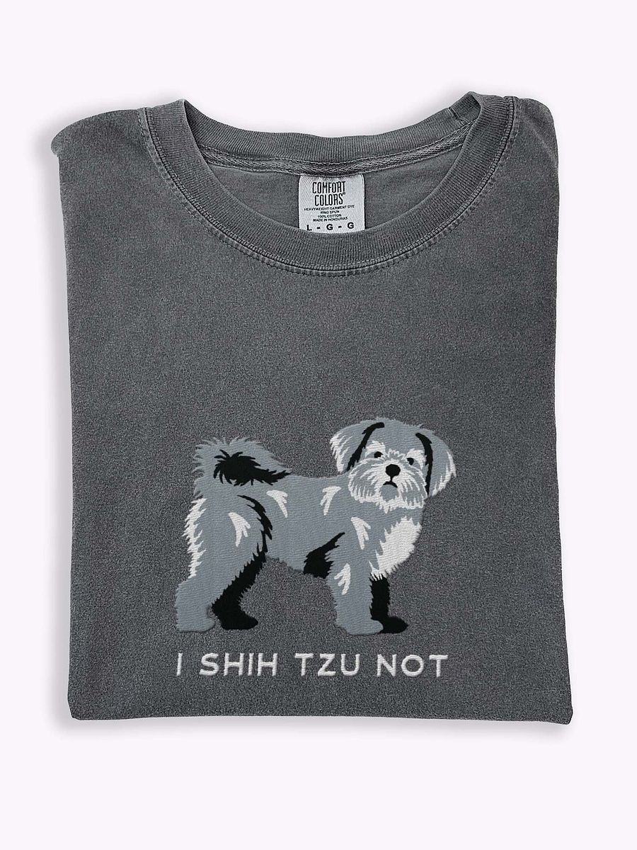 I Shih Tzu Not T-Shirt(Embroidered) of a Shih Tzu(Blue) product image (1)