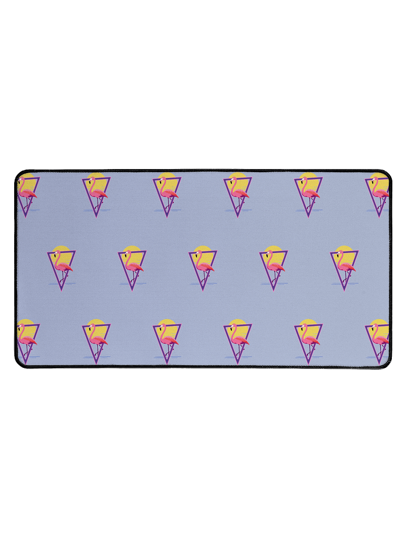 Desk Mat - Retrowave Pink Flamingo Pattern