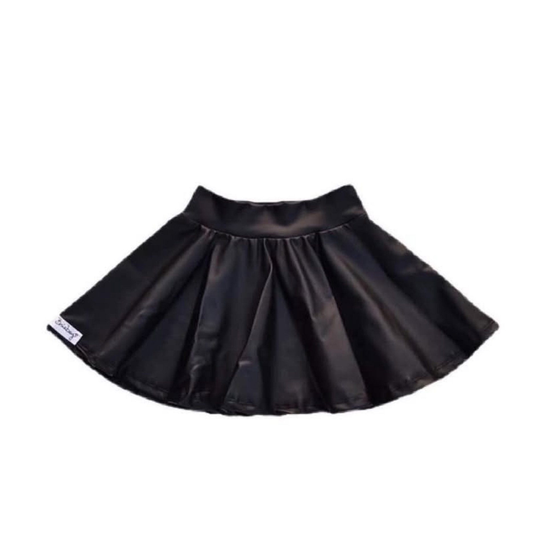 Black Pleather Twirl Skirt product image (1)
