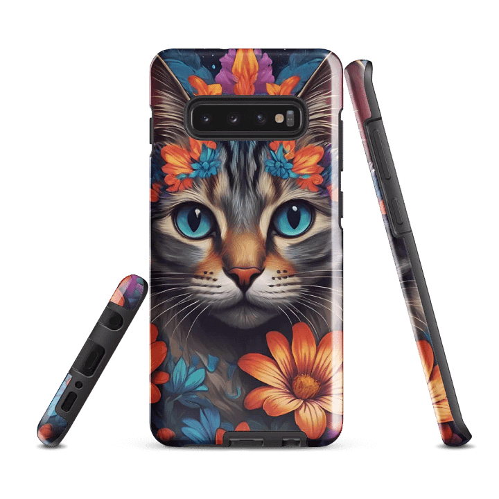 Floral Feline Fantasy: Blossoming Cat Samsung Galaxy product image (1)