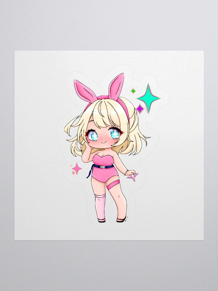 Whimsical Bunny Girl Kiss Cut Stickers product image (2)