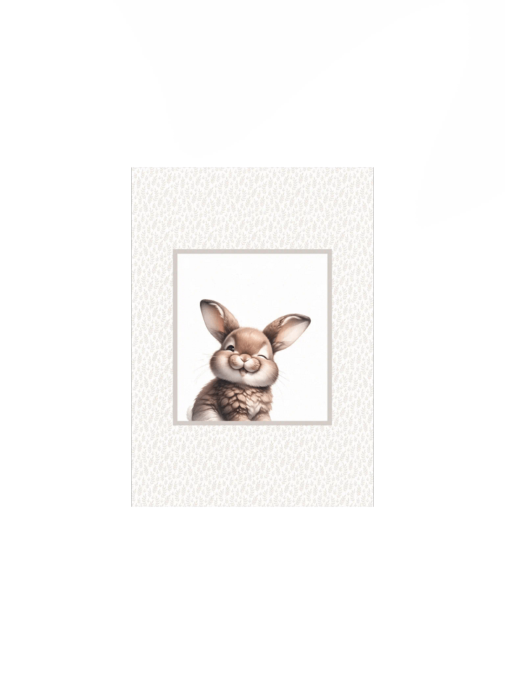 Happy Woodland Bunny, Boho Nursery Print product image (2)