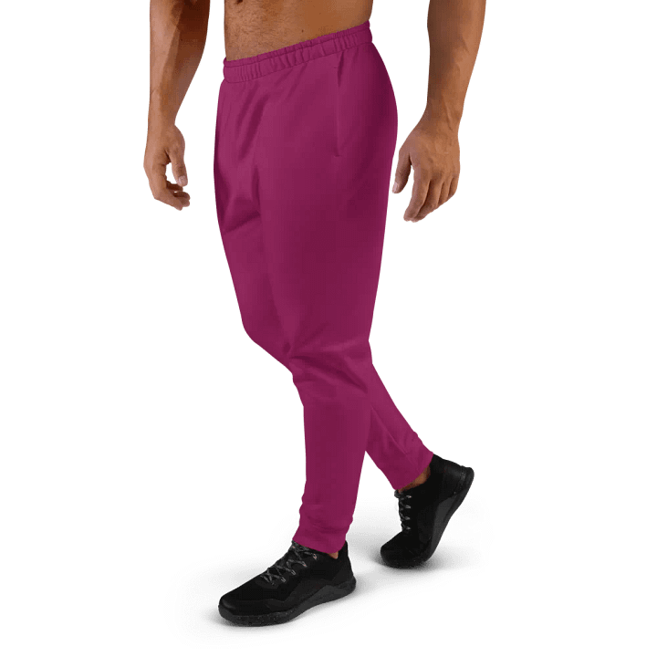 Plain Dark Plum Pink Light Summer Recycled Polyester Premium Men's Joggers by Treasure Pie product image (2)