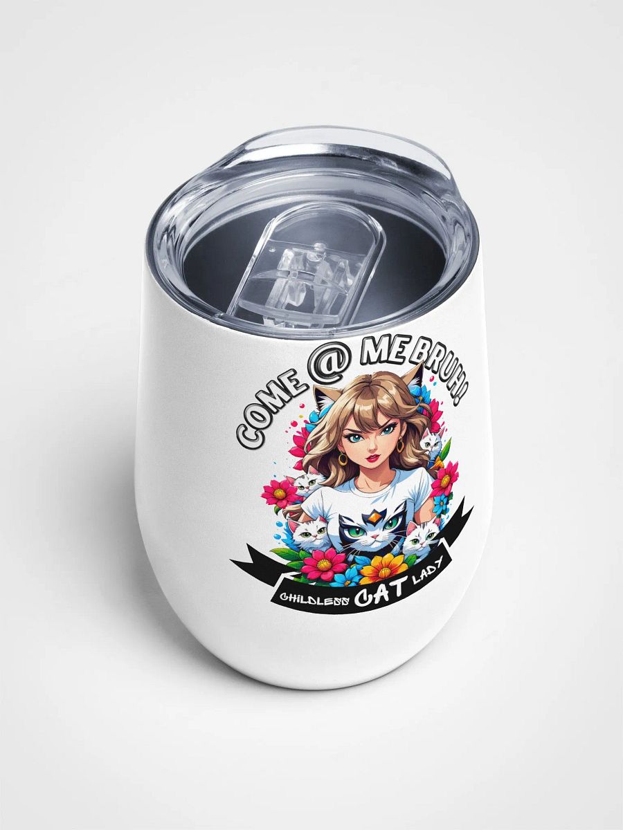 Childless Cat Lady - Wine Tumbler Cup - 12 oz - High-Grade Stainless Steel product image (2)