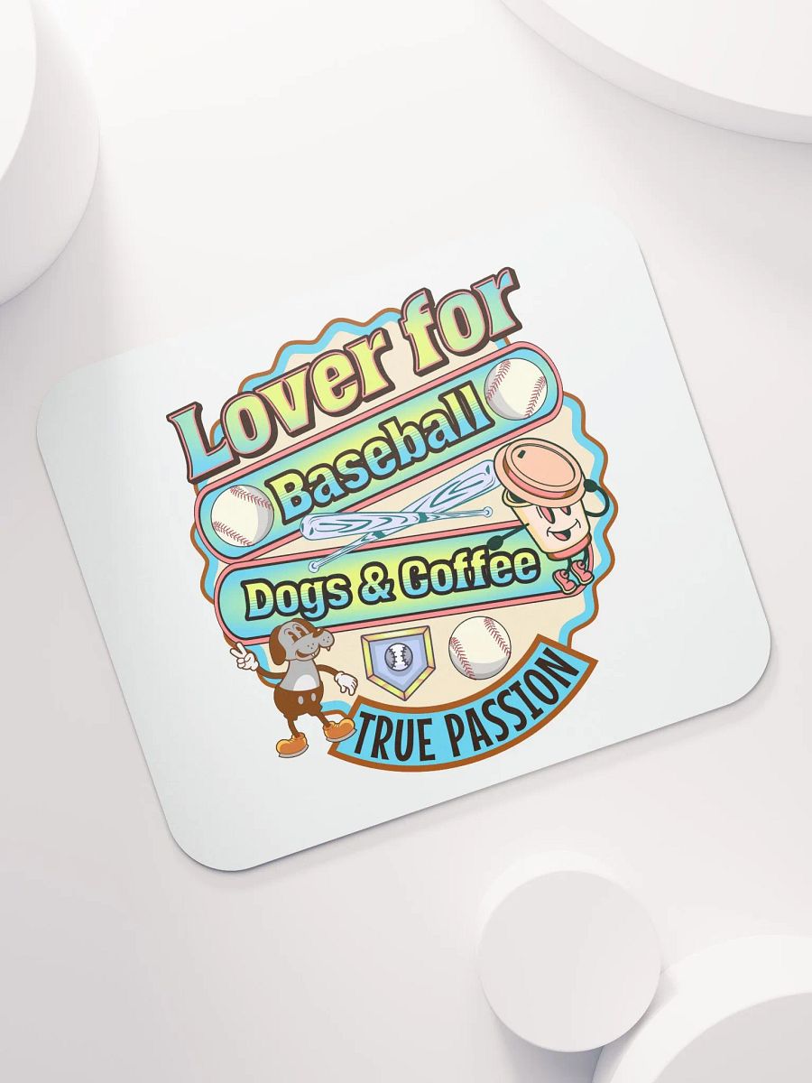 Lover For Baseball Dogs And Coffee Playful Passion Mouse Pad product image (2)