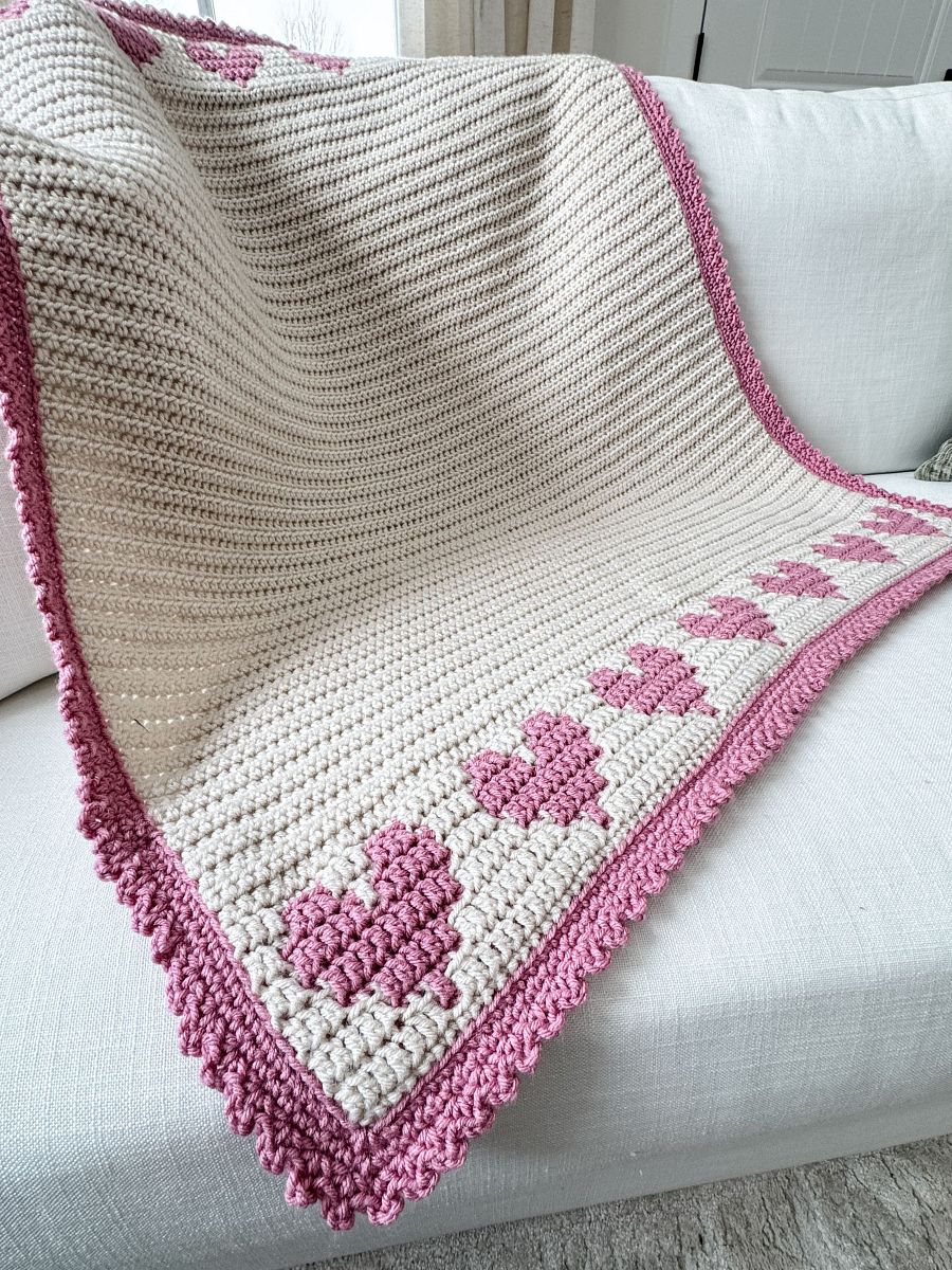 Heartstrings Mosaic Blanket and Coaster Crochet Pattern product image (11)