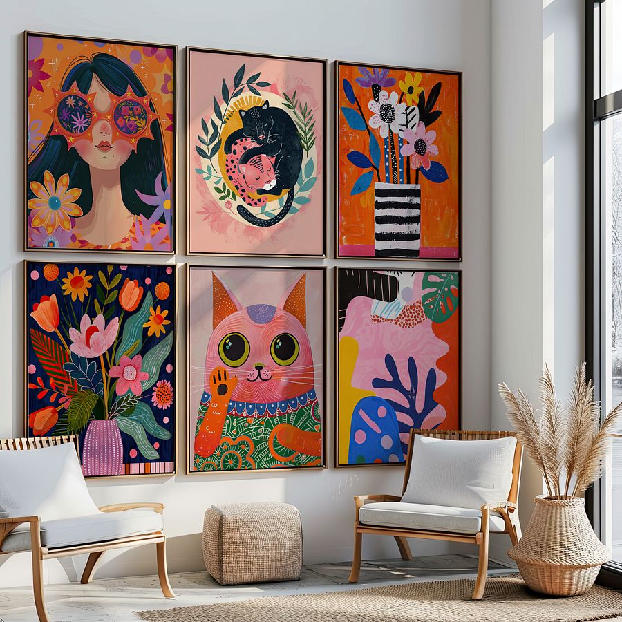 Colorful Maximalist DIGITAL Print Set of 6 product image (3)