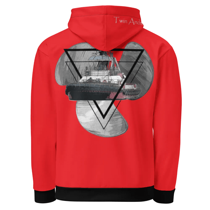 Red Three blade prop triangle Athena tug Hoodie product image (1)