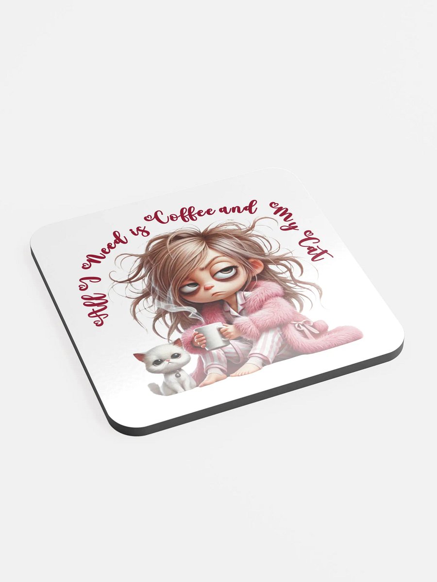 Coffee and Cat Cork Coaster product image (1)