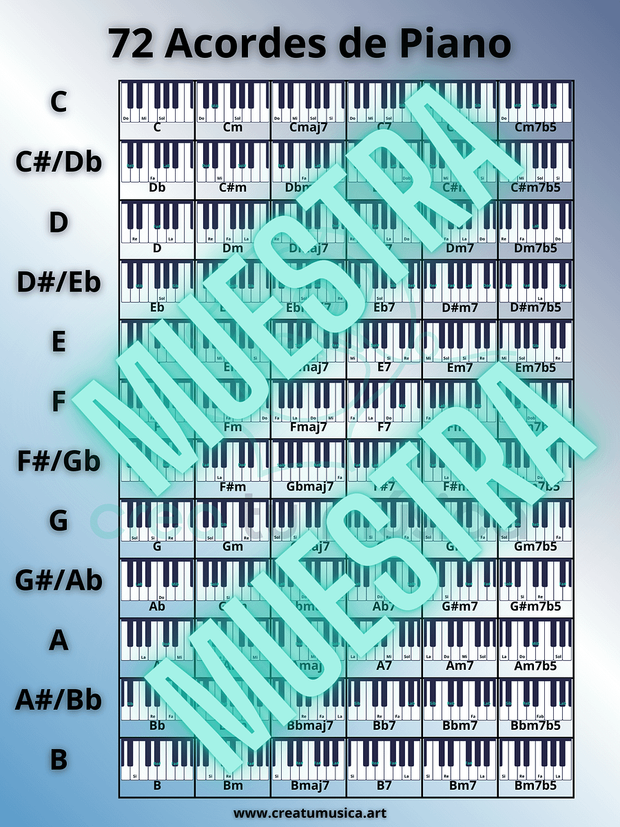 Póster 72 Acordes de Piano product image (1)
