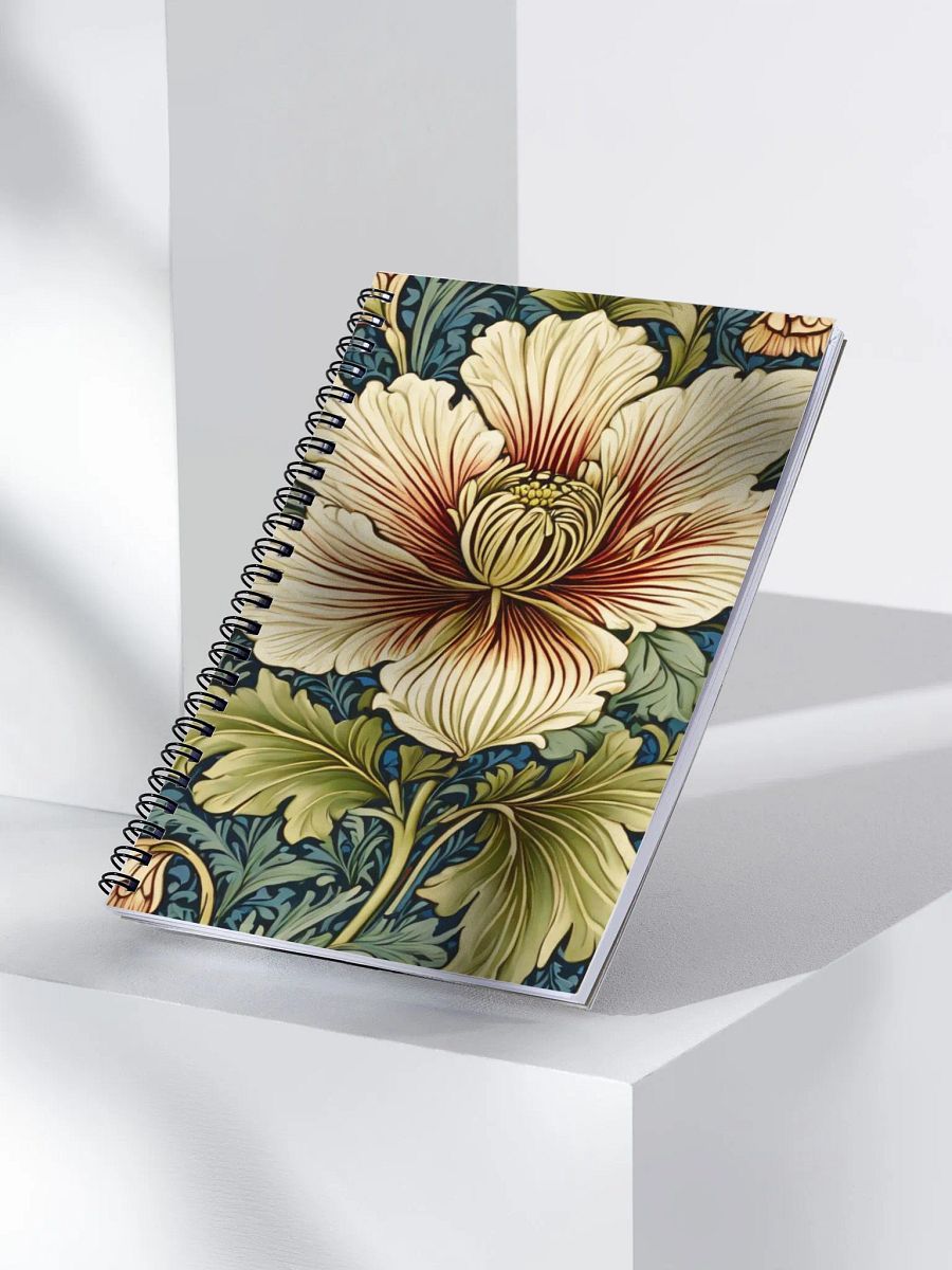 SPIRAL NOTEPAD WILLIAM MORRIS INSPIRED FLOWER product image (3)