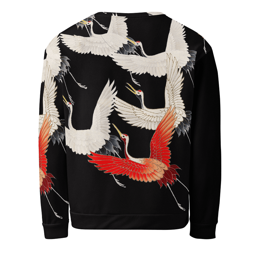 Flying Cranes All-Over Print Recycled Unisex Sweatshirt product image (2)