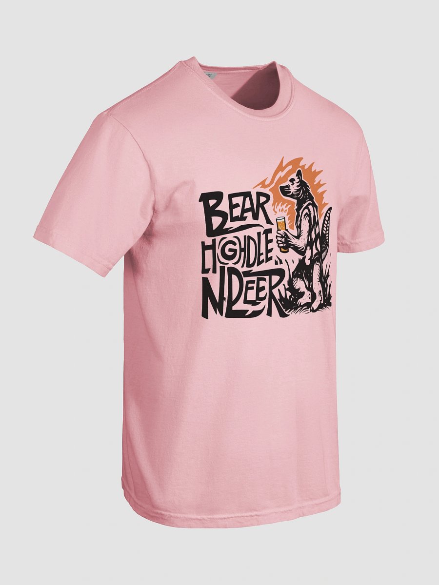 Flame-Backed Bear Holding Beer | Bold Lettering Art T-Shirt product image (58)