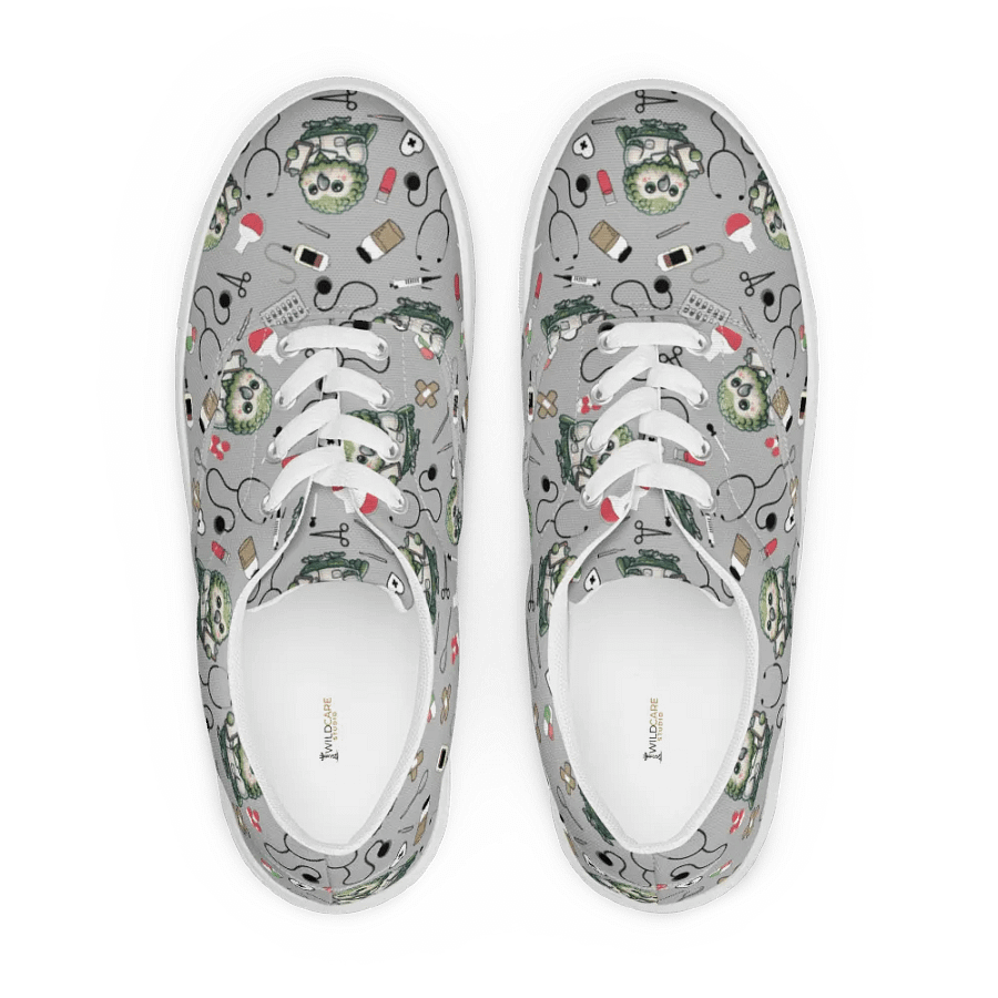 Cute Medical Kakapo Lace-up Canvas Shoes (Grey) product image (5)