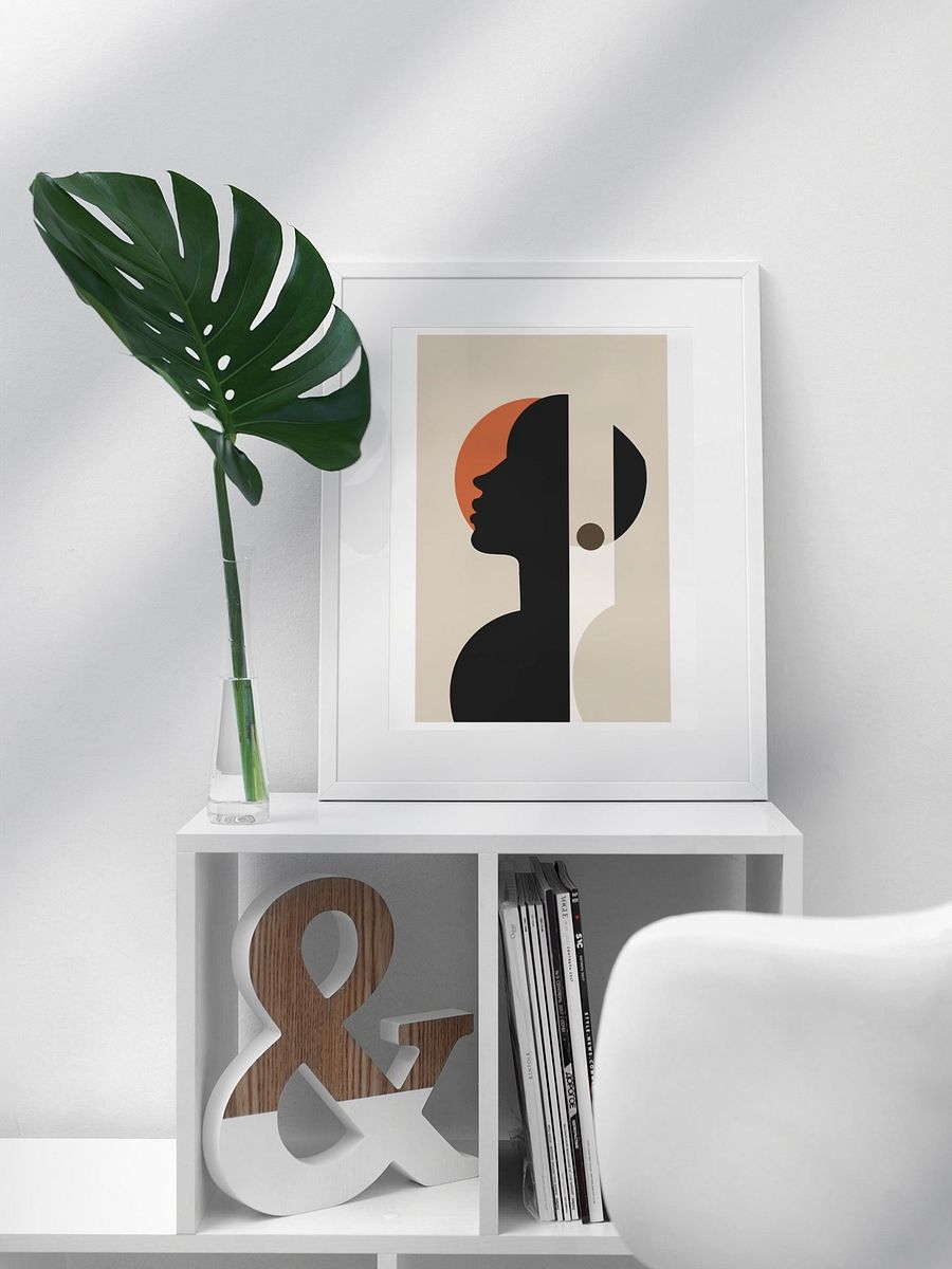 Minimalist Abstract Profile Poster, Modern Art Silhouette with Warm Earth Tones, Contemporary Portrait Print for Home Decor product image (3)